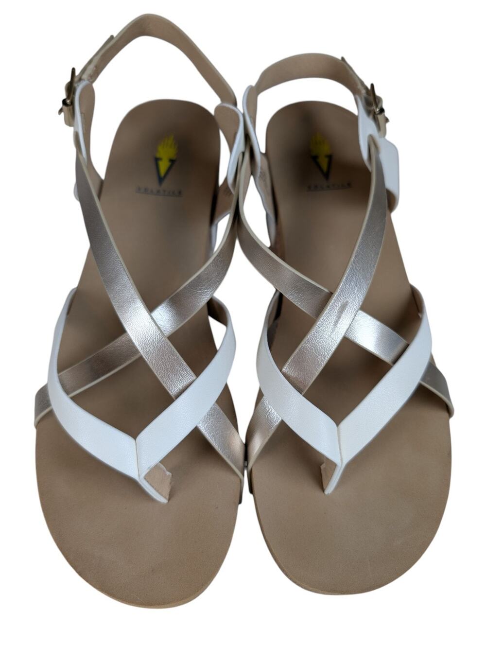 Volatile Women's Engie Multi Strap Thong Sandal Platinum Size 10